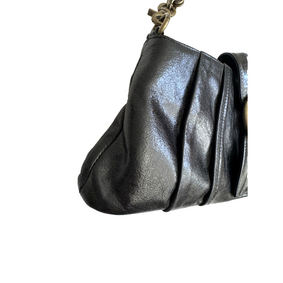 Hobo International Shoulder Bag Clutch Black Leather Detachable Chain Strap - Picture 13 of 15
